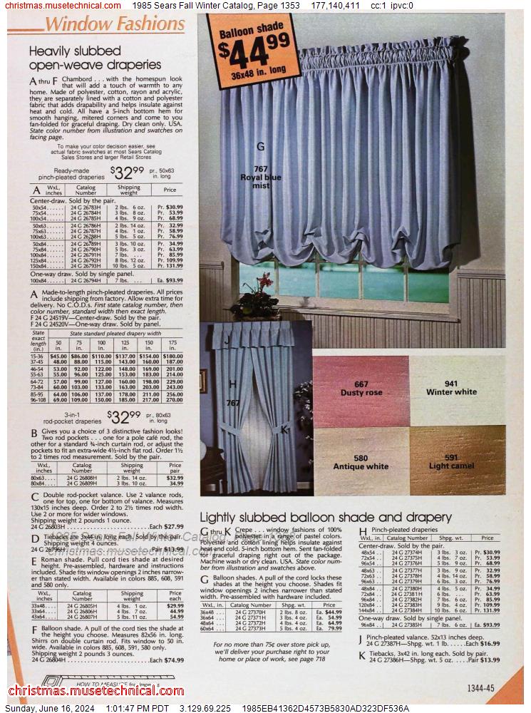 1985 Sears Fall Winter Catalog, Page 1353