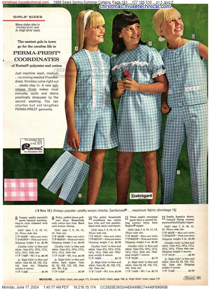 1968 Sears Spring Summer Catalog, Page 181