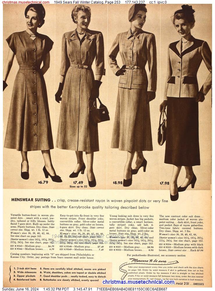 1949 Sears Fall Winter Catalog, Page 253