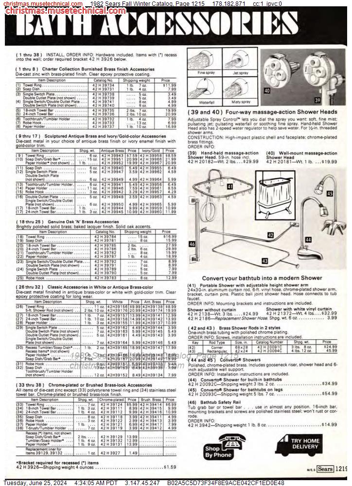 1982 Sears Fall Winter Catalog, Page 1215