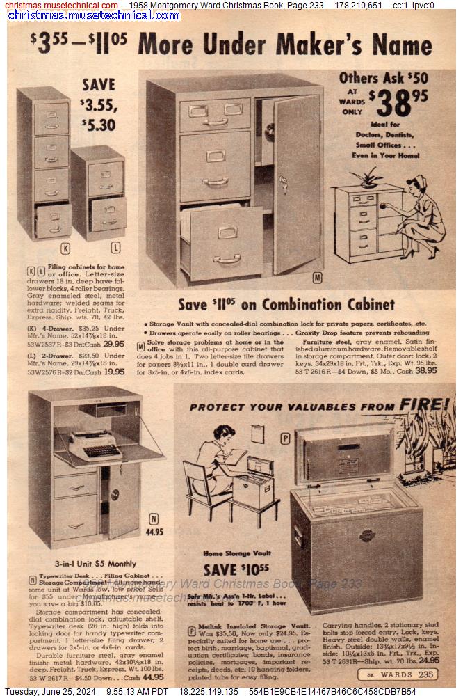 1958 Montgomery Ward Christmas Book, Page 233