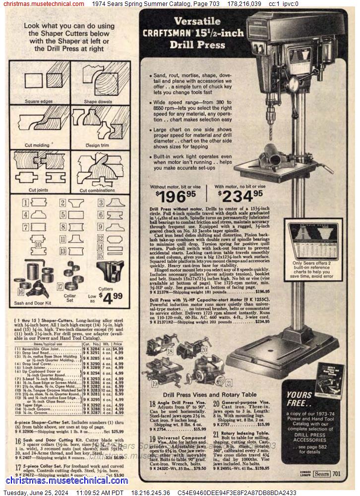 1974 Sears Spring Summer Catalog, Page 703