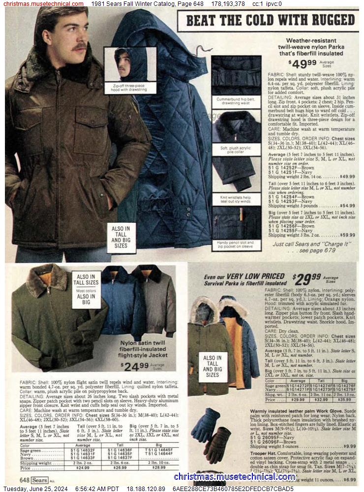1981 Sears Fall Winter Catalog, Page 648