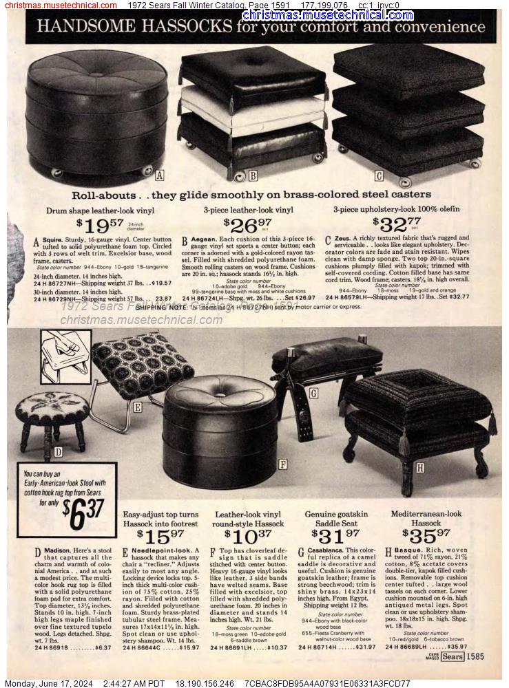 1972 Sears Fall Winter Catalog, Page 1591