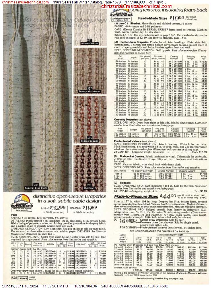 1981 Sears Fall Winter Catalog, Page 1578