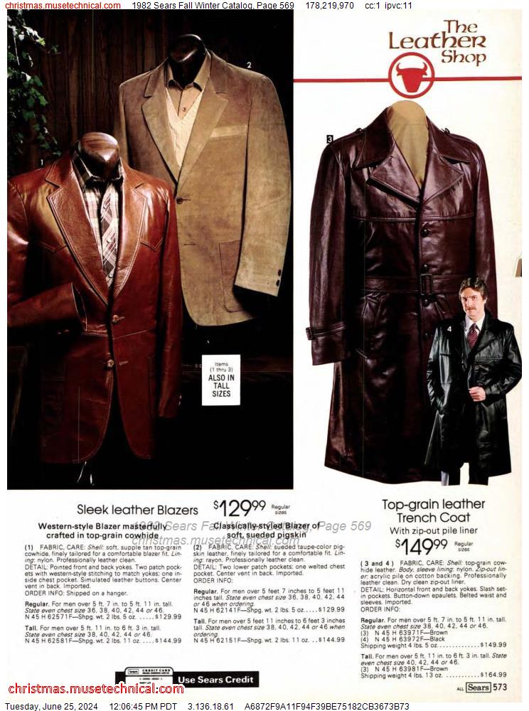 1982 Sears Fall Winter Catalog, Page 569