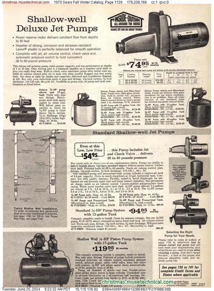 1970 Sears Fall Winter Catalog, Page 1129