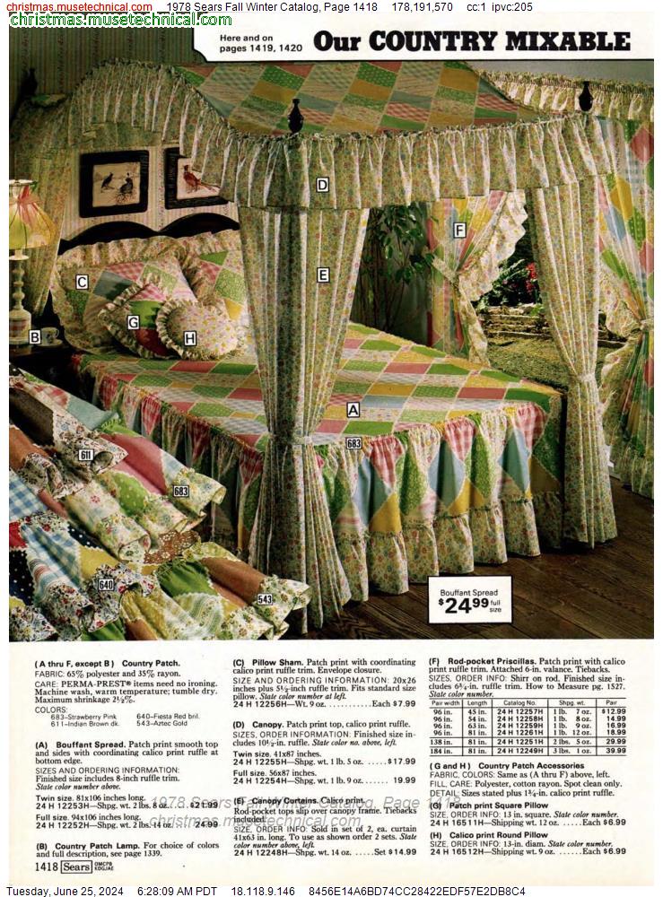 1978 Sears Fall Winter Catalog, Page 1418