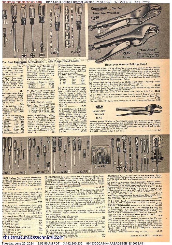 1956 Sears Spring Summer Catalog, Page 1242