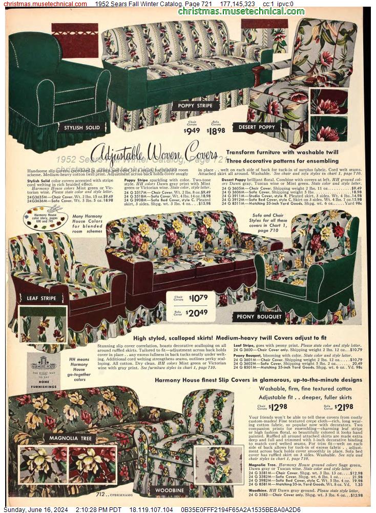 1952 Sears Fall Winter Catalog, Page 721