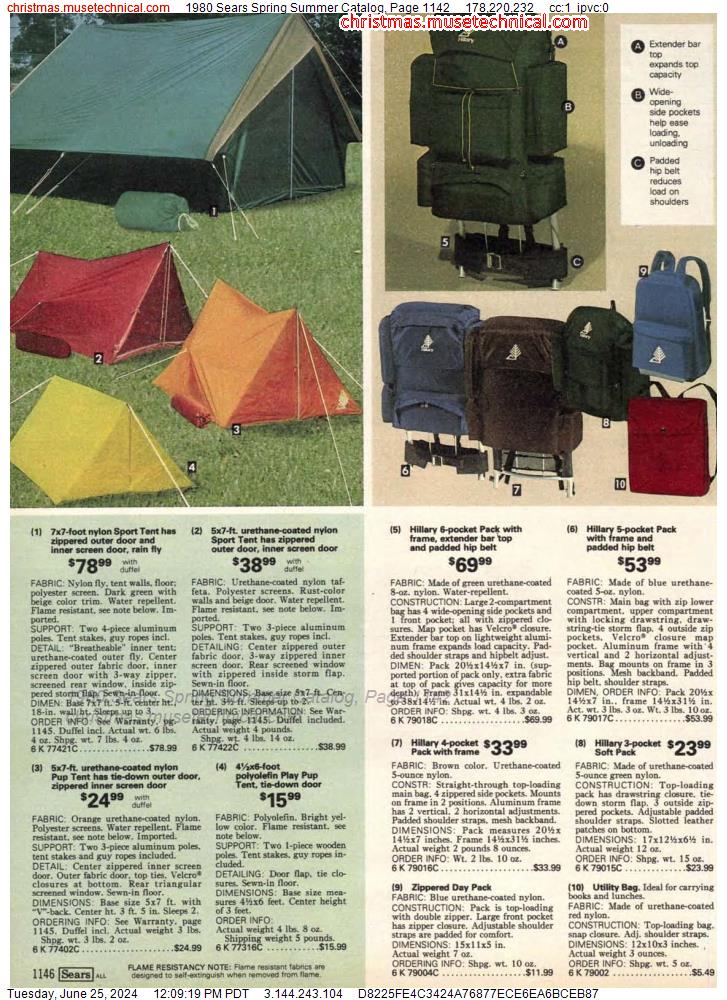 1980 Sears Spring Summer Catalog, Page 1142