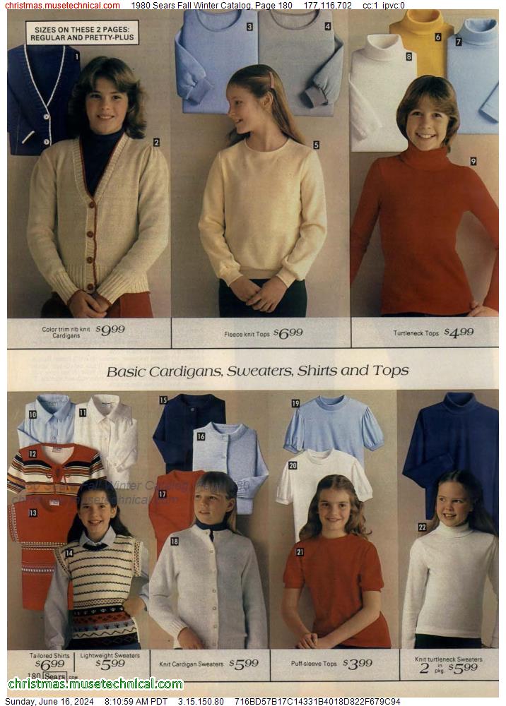 1980 Sears Fall Winter Catalog, Page 180