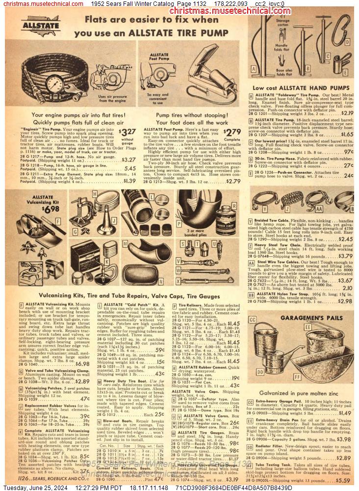 1952 Sears Fall Winter Catalog, Page 1132