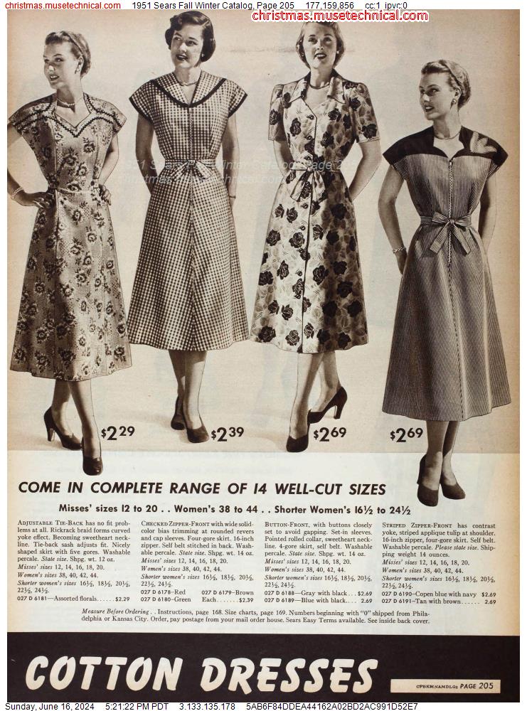 1951 Sears Fall Winter Catalog, Page 205
