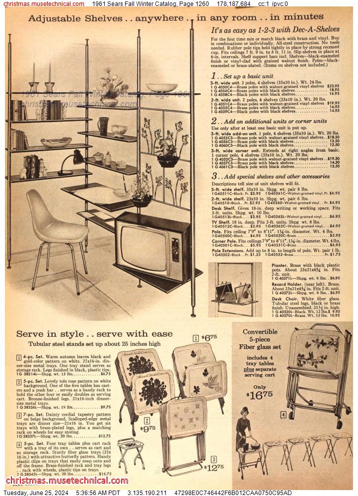1961 Sears Fall Winter Catalog, Page 1260