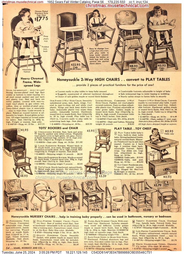 1952 Sears Fall Winter Catalog, Page 56