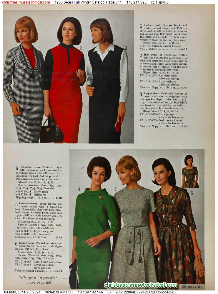 1965 Sears Fall Winter Catalog, Page 341