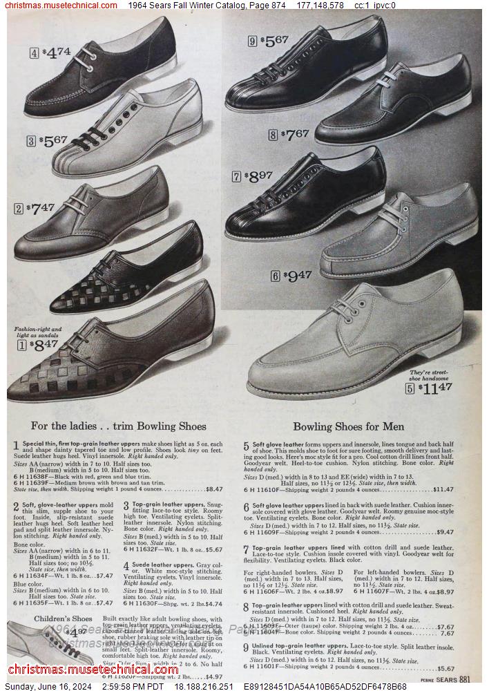 1964 Sears Fall Winter Catalog, Page 874
