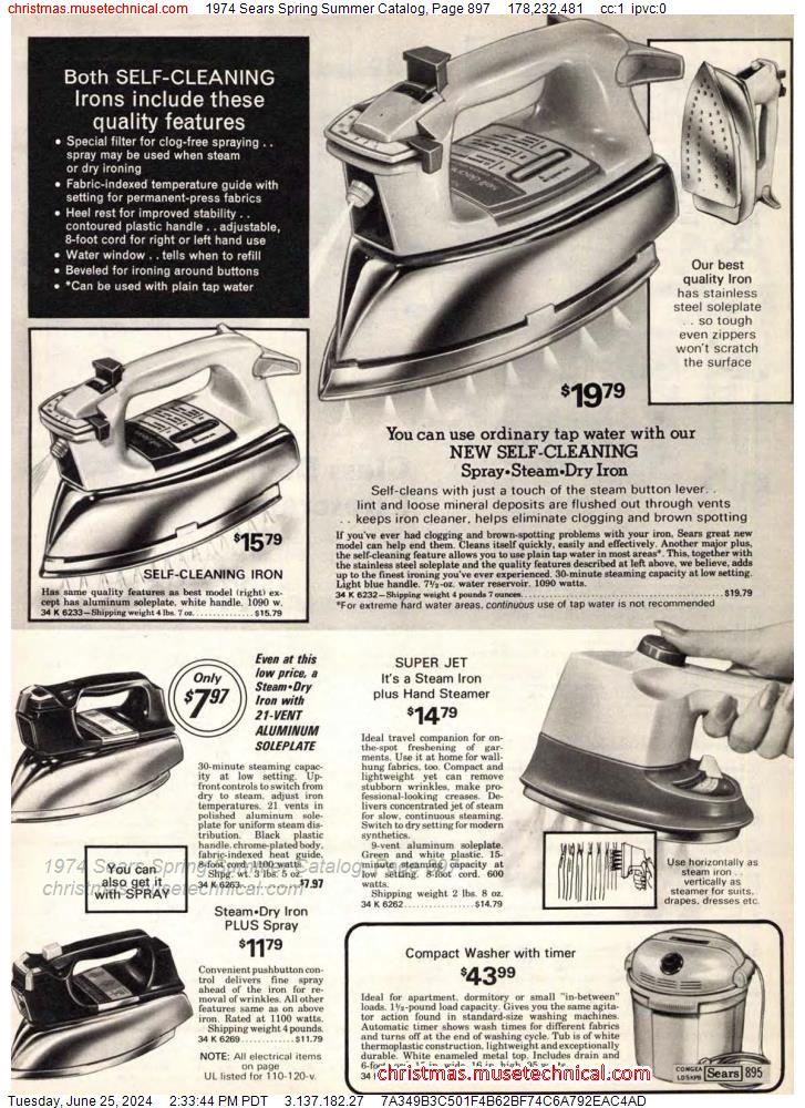 1974 Sears Spring Summer Catalog, Page 897