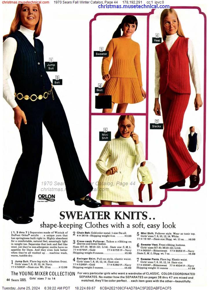 1970 Sears Fall Winter Catalog, Page 44