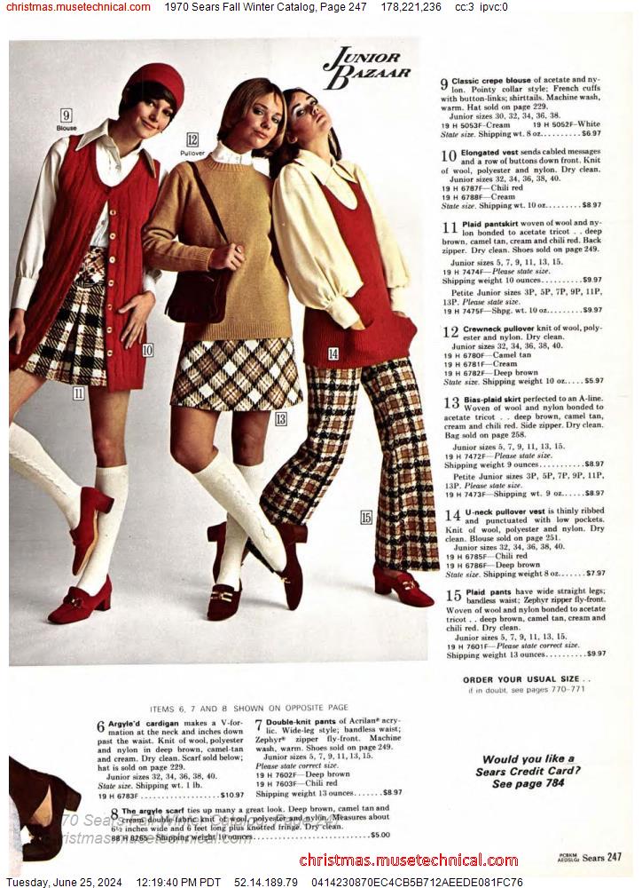 1970 Sears Fall Winter Catalog, Page 247