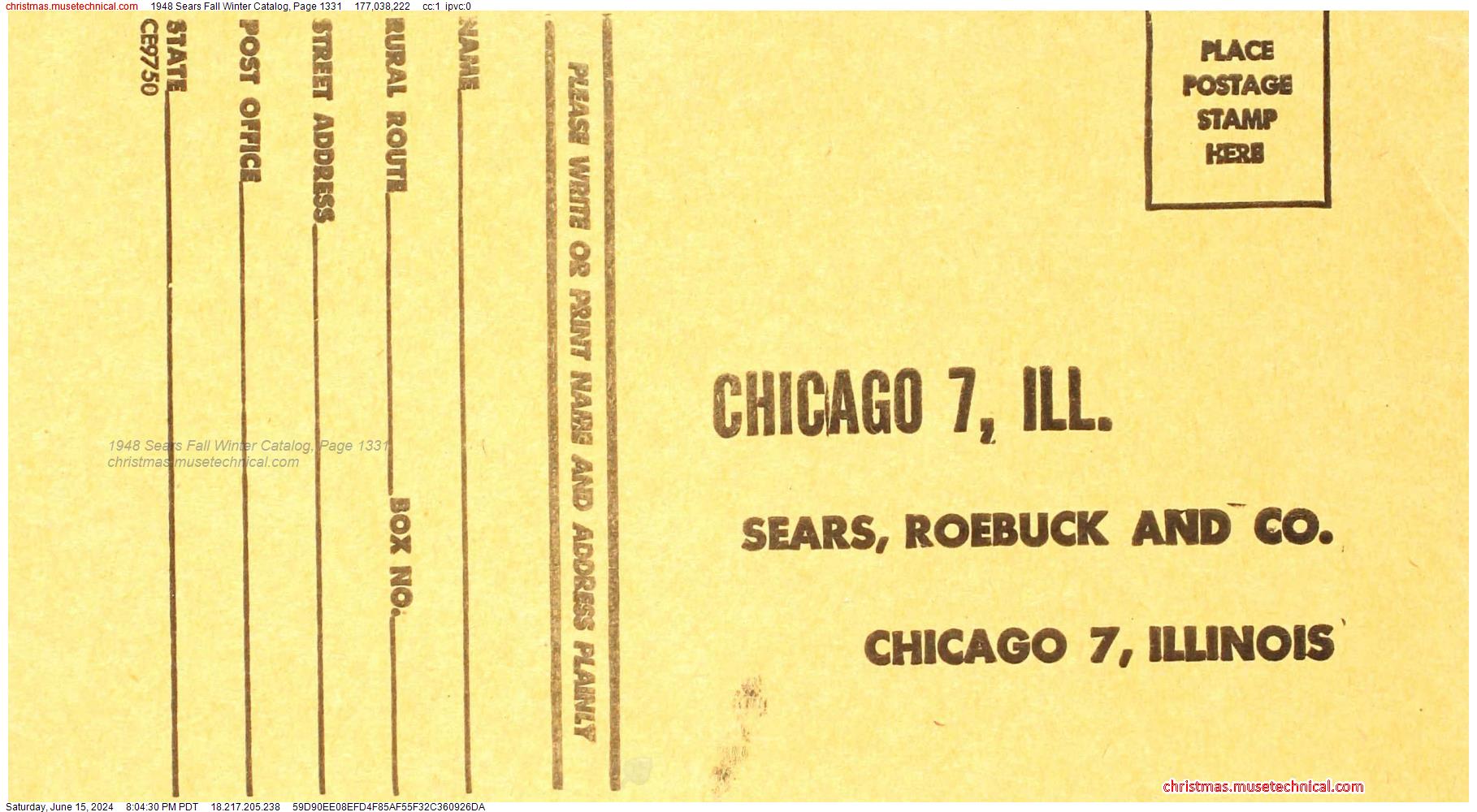 1948 Sears Fall Winter Catalog, Page 1331