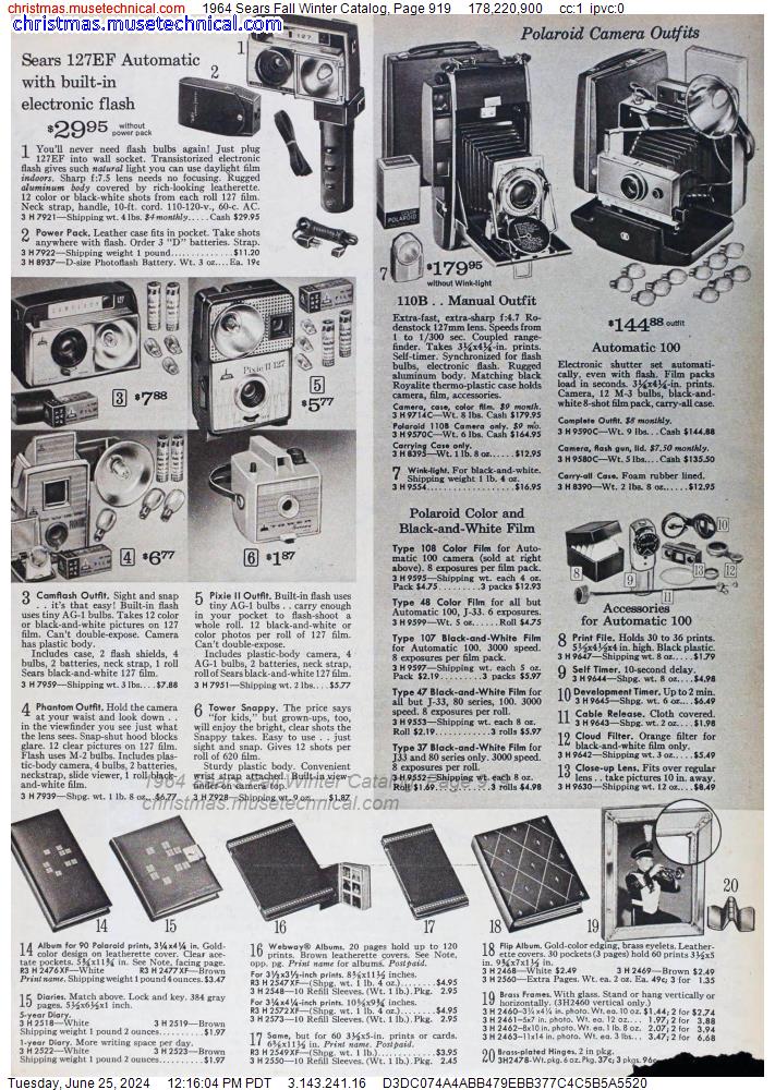 1964 Sears Fall Winter Catalog, Page 919