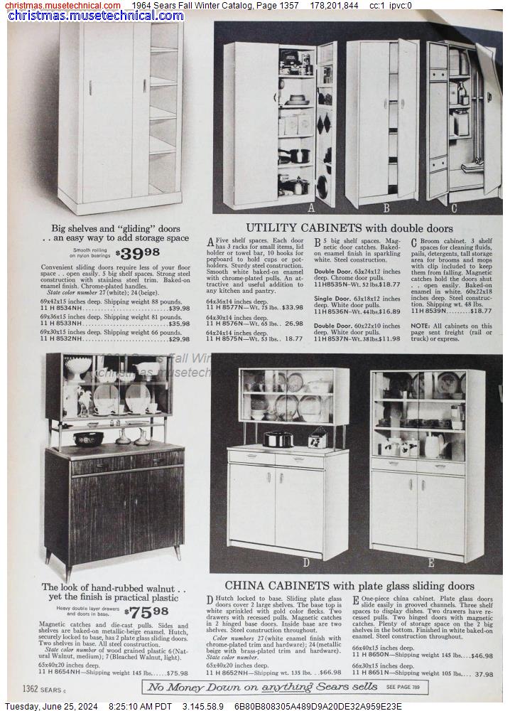 1964 Sears Fall Winter Catalog, Page 1357
