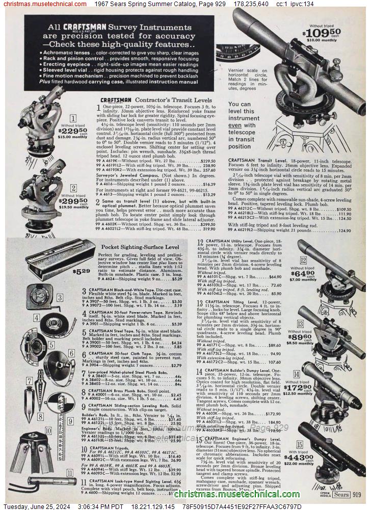 1967 Sears Spring Summer Catalog, Page 929