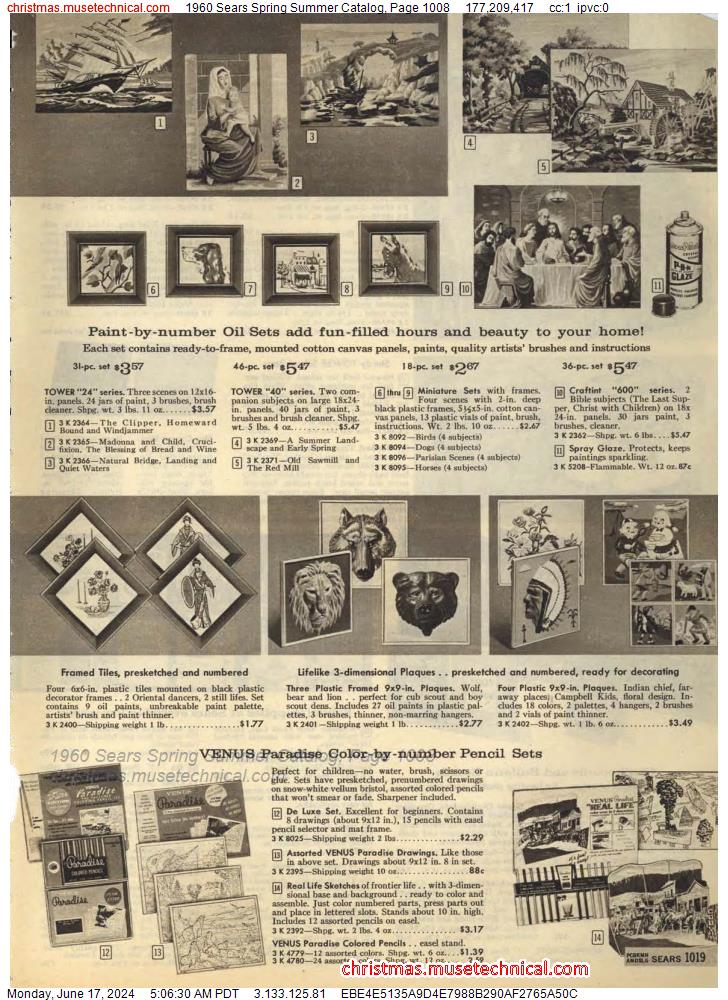 1960 Sears Spring Summer Catalog, Page 1008