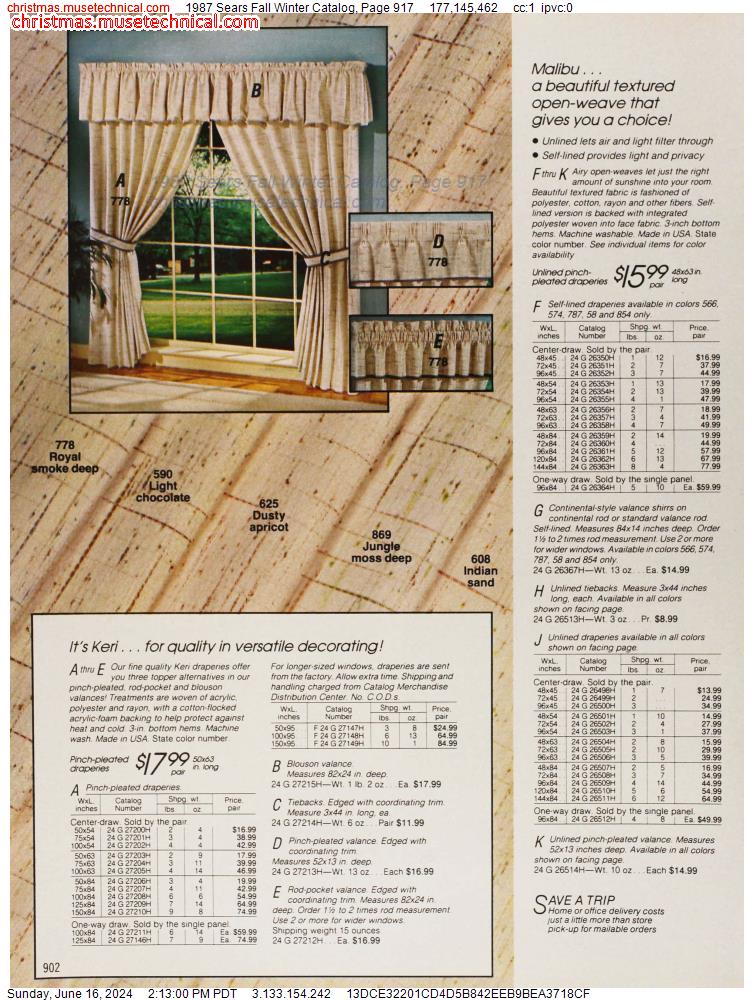 1987 Sears Fall Winter Catalog, Page 917