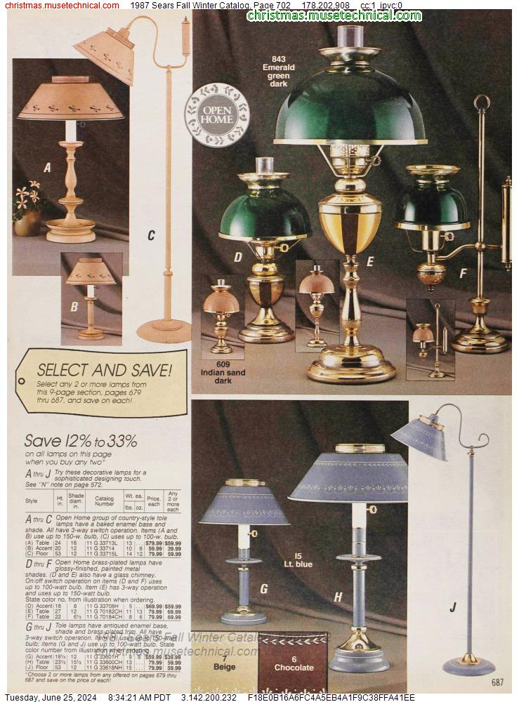 1987 Sears Fall Winter Catalog, Page 702