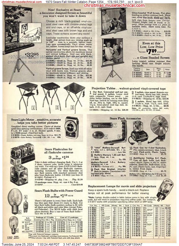 1970 Sears Fall Winter Catalog, Page 1354