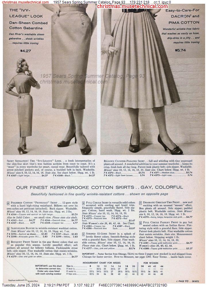 1957 Sears Spring Summer Catalog, Page 93