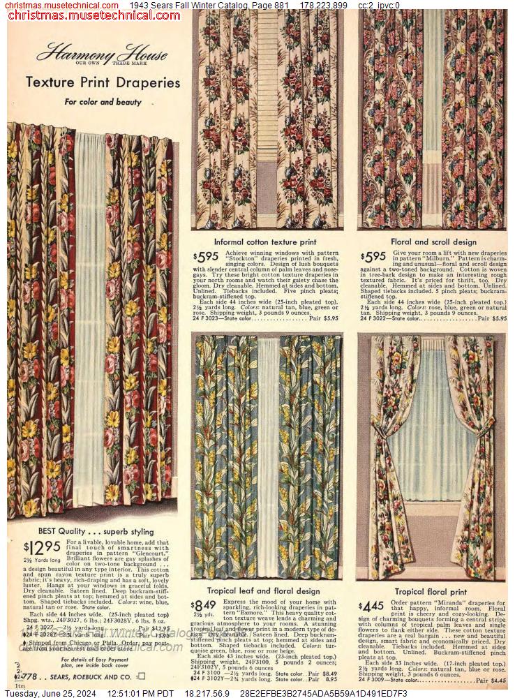 1943 Sears Fall Winter Catalog, Page 881