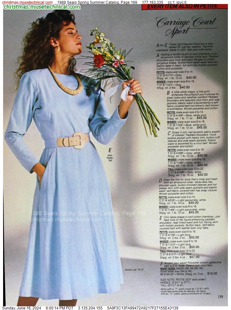 1988 Sears Spring Summer Catalog, Page 199