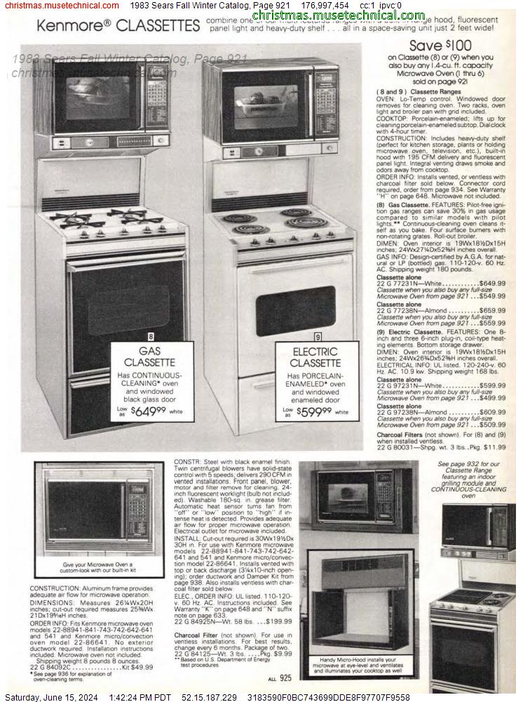 1983 Sears Fall Winter Catalog, Page 921