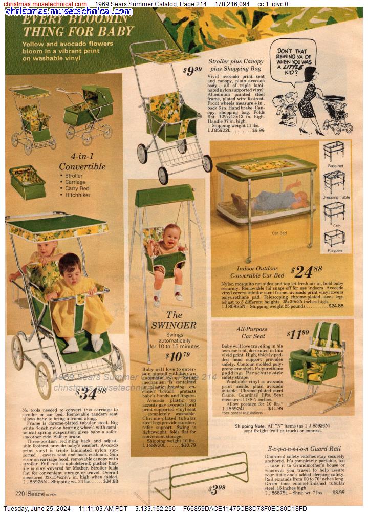 1969 Sears Summer Catalog, Page 214