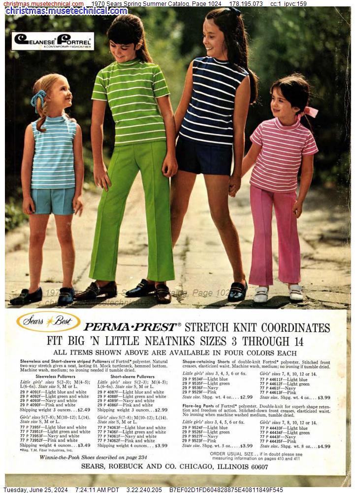 1970 Sears Spring Summer Catalog, Page 1024