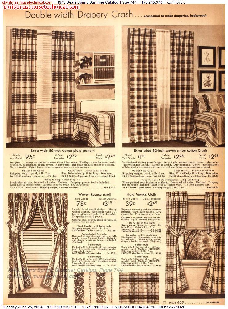 1943 Sears Spring Summer Catalog, Page 744