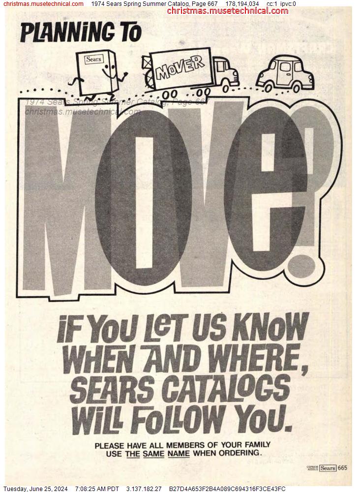 1974 Sears Spring Summer Catalog, Page 667