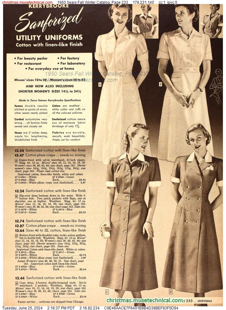 1950 Sears Fall Winter Catalog, Page 233