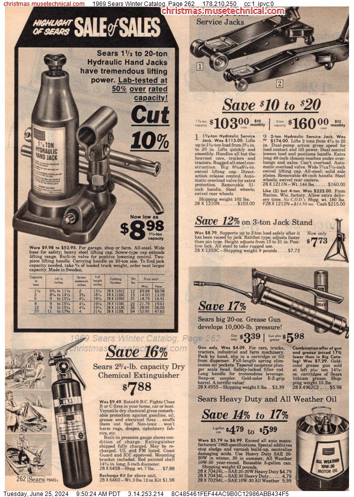 1969 Sears Winter Catalog, Page 262