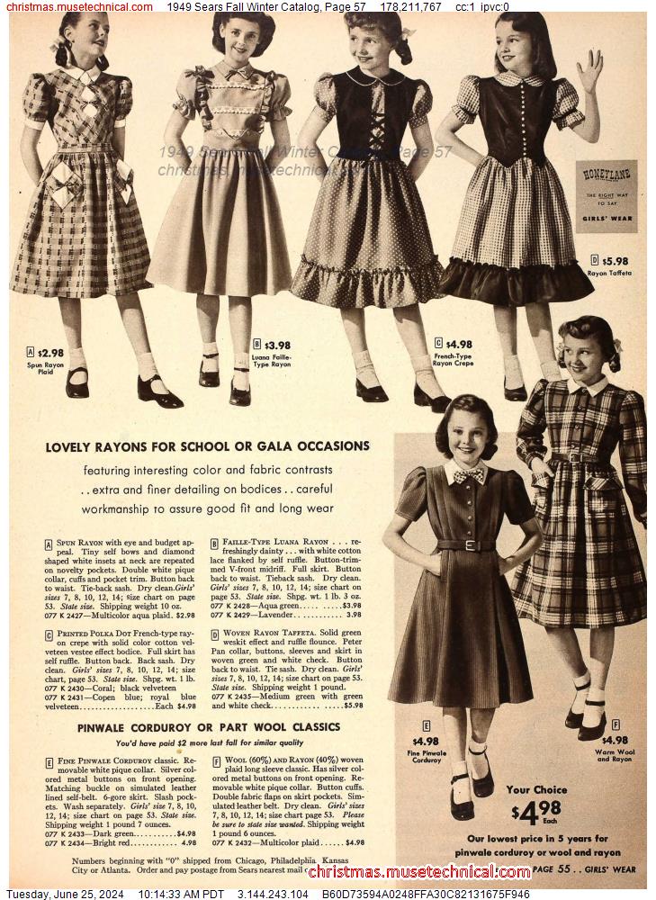 1949 Sears Fall Winter Catalog, Page 57