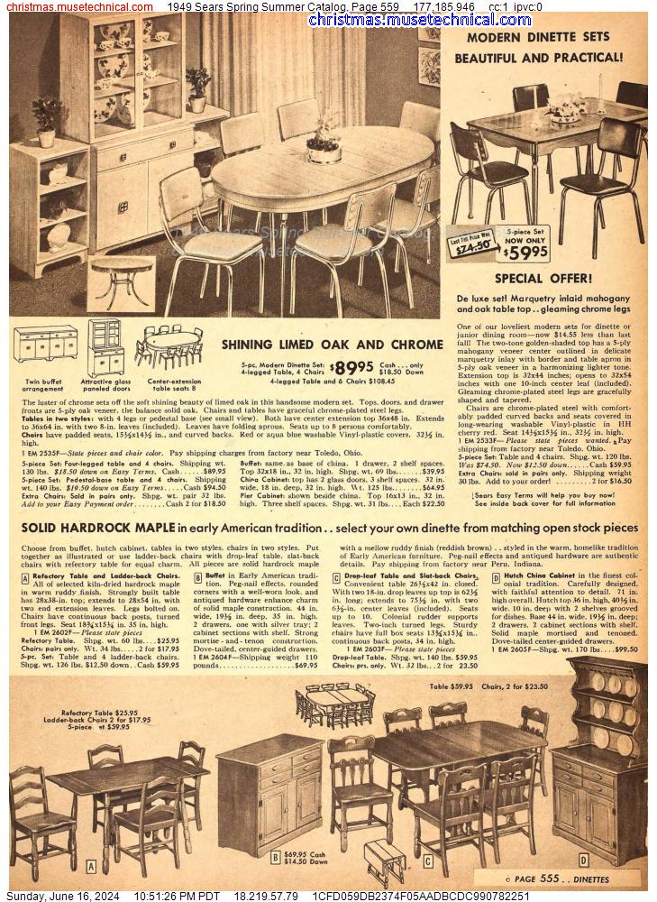 1949 Sears Spring Summer Catalog, Page 559