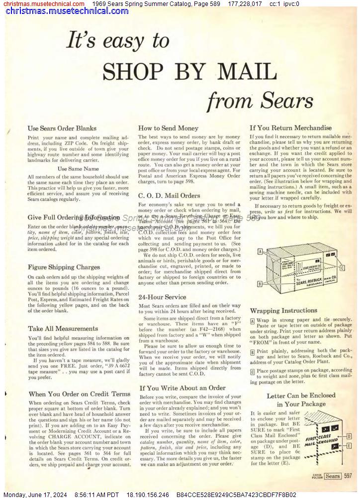 1969 Sears Spring Summer Catalog, Page 589
