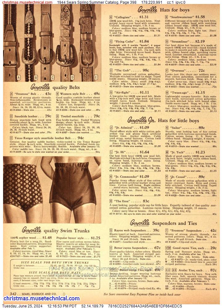 1944 Sears Spring Summer Catalog, Page 398