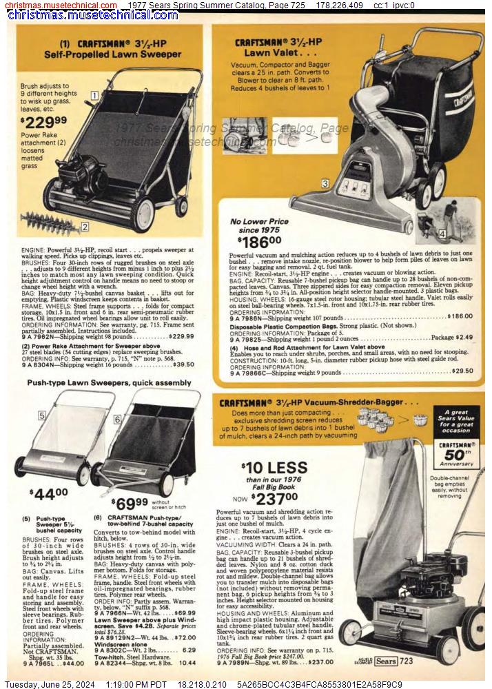 1977 Sears Spring Summer Catalog, Page 725