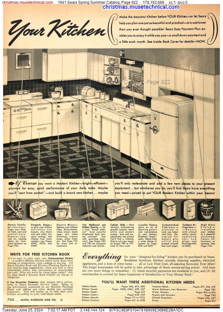 1941 Sears Spring Summer Catalog, Page 922