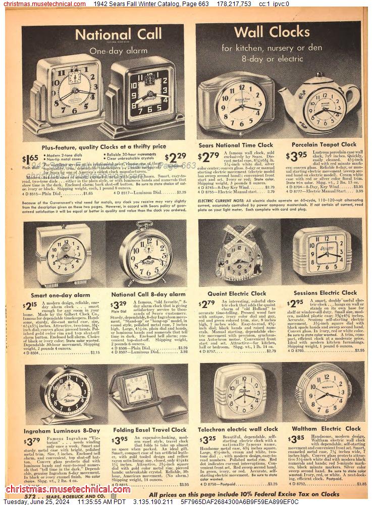1942 Sears Fall Winter Catalog, Page 663